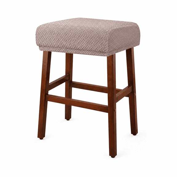 FURMORA Chair Covers,Bar Stool Covers,Chic Bench Seat Protector,Elastic Rectangular Ottoman Cover,Enhanced Fabric Design for Furniture Care,Taupe