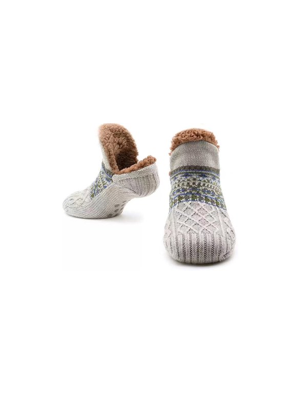 Floor Socks,Stylish Chic Home Slippers Socks,Plush Supportive Carpet Socks for Everyday Comfort,Gray