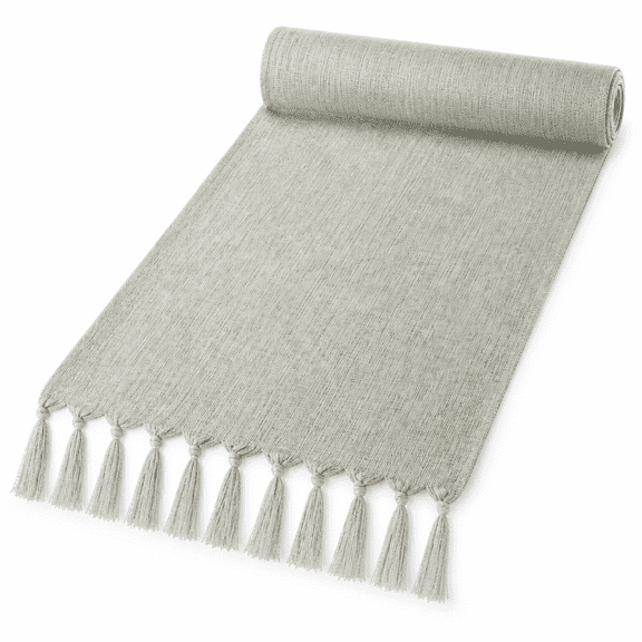 FURMORA Green Table Runners 36"es Long for Home Decor,Small Short Boho Farmhouse Spring Table Runner,Burlap Linen Style Rustic Coffee Table Decor,13x36"es,Sage Green