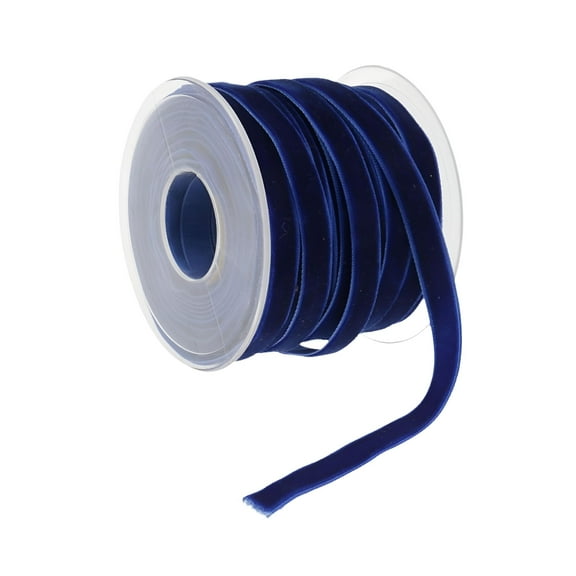 FURMORA Velvet Ribbon Decorative Ribbon with Spool 1cm Wide 20Yards DIY Florist Ribbon for Gift Wrapping Art Crafts Invitation Sewing Navy