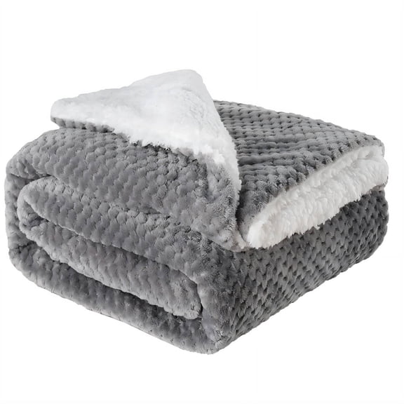 FURMORA Weighted Blanket,Thick Fleece Fabric Throw Blanket for Couch,Double-Layer Warmth Cotton Blanket,Style10,47.2"59.1"