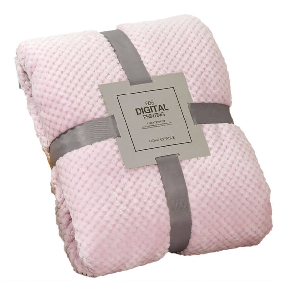 FURMORA Weighted Blanket,Upgraded Pineapple Pattern Fabric and Cloud-Like Feel Throw Blanket for Couch,Extra-Wide and Detailed Edge Binding Checkered Blanket,Light Pink,17.7"25.6"