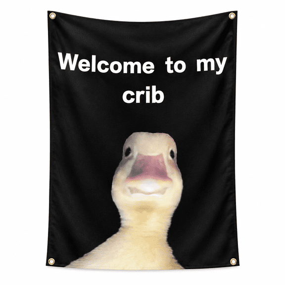 FURMORA Welcome To My Crib Flag 2x3 Feet Funny Flags For Room Durable Man Wall Flag With Brass For College Dorm Room Decor Outdoor Parties