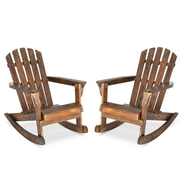2 Rocking Chair For Outdoors, Patio Wooden With Unusual & High Back ...