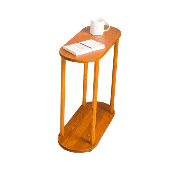 FURNIREM Wood End Tables, Skinny Side Table for Small Bedroom, Slim Bedside, Narrow Furniture for Living Room, Mini Nightstand for Small Spaces, Small Wooden Coffee Table (1, Chestnut, XLarge)