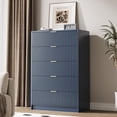 thumbnail image 1 of FURNIWAY 5 Drawer Dresser for Bedroom, Tall Dresser Chest of Drawers with Gold Handles,Wood Storage Dresser with Deep Drawers for Bedroom, Living Rooms, Offices, and Entryways,Blue, 1 of 8