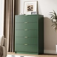 thumbnail image 1 of FURNIWAY 5 Drawer Dresser for Bedroom, Tall Dresser Chest of Drawers with Gold Handles,Wood Storage Dresser with Deep Drawers for Bedroom, Living Rooms, Offices, and Entryways, Green, 1 of 8