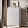 thumbnail image 1 of FURNIWAY 5 Drawer Dresser for Bedroom, Tall Dresser Chest of Drawers with Gold Handles,Wood Storage Dresser with Deep Drawers for Bedroom, Living Rooms, Offices, and Entryways,White, 1 of 8