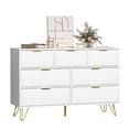 thumbnail image 1 of FURNIWAY Dresser for Bedroom, White Bedroom Dresser with 7 Drawers, Modern Wide Dresser with Gold Pulls, 1 of 9