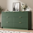 thumbnail image 1 of FURNIWAY Green 7 Drawer Dresser, Fluted Wood Clothes Storage Organizer & Cabinet for Bedroom, Modern Chest with Gold Metal Handles, Wide Dresser for Bedroom,Living Room,Hallway, 1 of 7