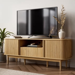 FURNIWAY Modern TV Stand with Storage, Entertainment Center up to 70 Inches