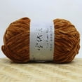thumbnail image 1 of FURNIX 100G Chunky Yarn For Crocheting,5Mm_Brown Soft Velvet Wool Thread Diy Crochet Textile Yarn,Plush Bulky Chenille Yarn,Velvet Craft Yarn Crocheting & Knitting Home Decor,Chunky Chenille Yarn, 1 of 2