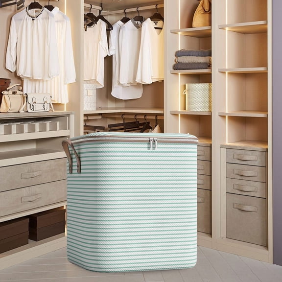 FURNIX 100L Large Capacity Storage Bag,Foldable Non-Woven Quilts Blankets,Moving Packing Bag Handles,Extra Large Sack Double Zipper,Reinforced Handles Space-Saving