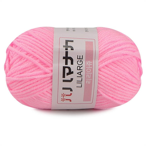 FURNIX 1Pc Baby Cotton Yarn,25G Pink Smooth Blended Cotton Yarn For Diy Crochet,Worsted Weight Cotton Yarn,Soft Handcraft Yarn,Crochet Knitting Project Yarn,Soft-Handled,Soft-Handled Milk Cotton Yarn