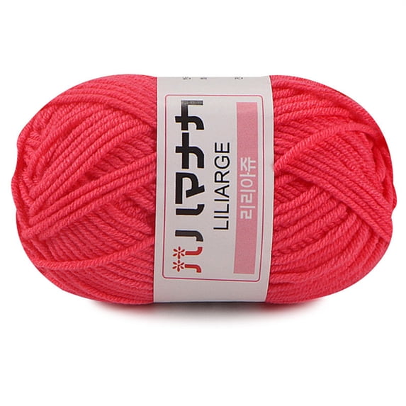 FURNIX 1Pc Milk Cotton Yarn,25G Red Soft Milk Cotton Yarn Colorful Knitting Thread,Lightweight Fingering Yarn,Cotton Craft Yarn,Crocheting Knitting Yarn,Custom Knitting,Healthy Milk Cotton Blend Yarn