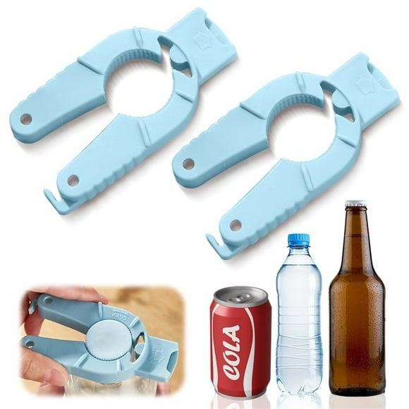 FURNIX 2 Pcs Plastic Bottle Cap Openers, Versatile Bottle Openers,3 in 1 Water Bottle Opener Multi-Purpose Soda Can Opener Pull Tab Opener for Arthritic Hands Seniors
