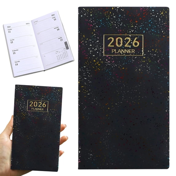 FURNIX 2026 Daily Plan Notebook,Colorful School Organizer with Scratch-Resistant Cover,Black B,Student Weekly Planner 2026,Academic Year Agenda Book with Stylish Design