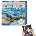 thumbnail image 1 of FURNIX 24Color Acrylic Paint Markers,Washable Acrylic Marker Set Soft Tip Art Pens,Multi-Surface Acrylic Paint Markers,Brush Tip No-Bleed Pens For Artists Adults Diy Holiday Decor,No Bleed Markers, 1 of 7