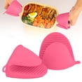 thumbnail image 1 of FURNIX 2Pc Silicone Oven Mitts,Heat Resistant Cooking Grips,Mini Finger Protector,Kitchen Pinch Mitts,Bbq Baking Gloves,Pot Holder Accessories,Heat Shield Tool,Reusable Kitchen Grips Pink, 1 of 9