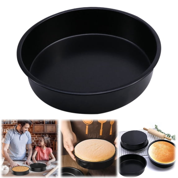FURNIX 3-Pack 8 Inch Round Non-Stick Cake Pans,Heavy Duty Carbon Steel Bakeware Set for Layered Cakes,Even Heat Distribution,Baking Tin Set,Reinforced Rolled Rims,Dishwasher Safe Easy Release Coating