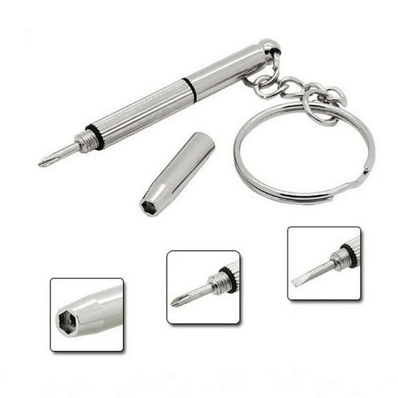 FURNIX 3-in-1 Keychain Eyeglass Screwdriver,Flat Phillips Star Tips,Portable Mini Repair Glasses Electronics,Multi-Bit Compact Keyring,Tightening Sunglasses Watches Phones