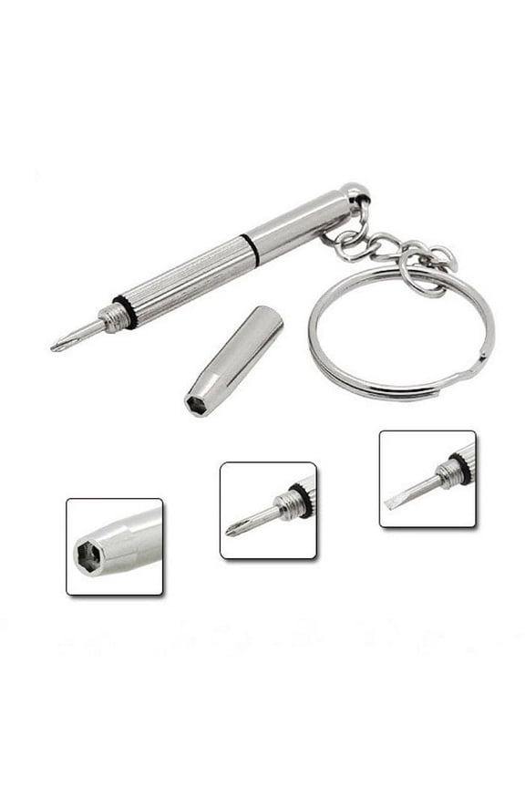 3-in-1 Keychain Eyeglass Screwdriver,Flat Phillips Star Tips,Portable Mini Repair Glasses Electronics,Multi-Bit Compact Keyring,Tightening Sunglasses Watches Phones