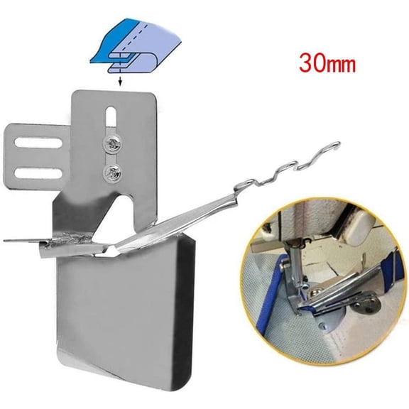 FURNIX 30mm Double Fold Angle Binder,Sewing Machine Attachment for Fabric Edge Binding,Industrial Sewing Machine Binder,Adjustable Bias Tape Folder for Clothing & Leather
