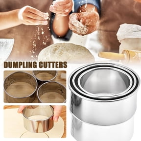FURNIX 3Pc Stainless Steel Round Cutter Set,Dumpling Mold,304 Food-Grade Stainless Steel,Multi-Functional Kitchen Tool,Safe Comfortable Design,Easy Clean Store,Cookie Pastry Cutter,Versatile Sizes