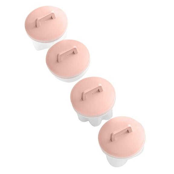 FURNIX 4-Piece BPA Free Plastic Egg Baking Molds,Various Shapes,for Egg Cooker & Jelly Poacher,Pink,Fun Egg Shaper Set,Non-Stick,Dishwasher Safe,Creates Cute Shaped Eggs for Kids' Meals