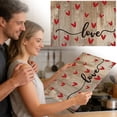 thumbnail image 1 of FURNIX 4Pc Valentine Table Decor,12X18In Wood-Texture Mat With Red Hearts & "Love" Script.,Valentine'S Day Kitchen Placemats,Decorative Mats For Party Dining Decoration,Valentines Home Decor, 1 of 9