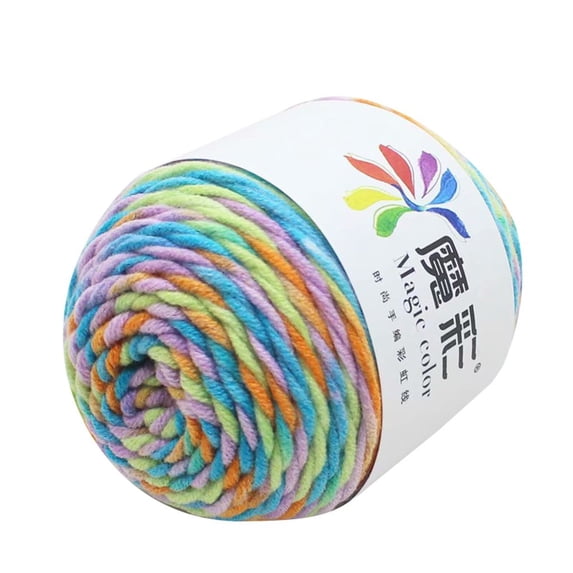 FURNIX 5-Strand Rainbow Cotton Yarn,50g Hand Knitting Wool for Sweaters Scarves,DIY Crochet Thread in Candy Pink,Rainbow Cotton Blend,Soft Breathable,Multi-Purpose for Knitting Crochet Weaving