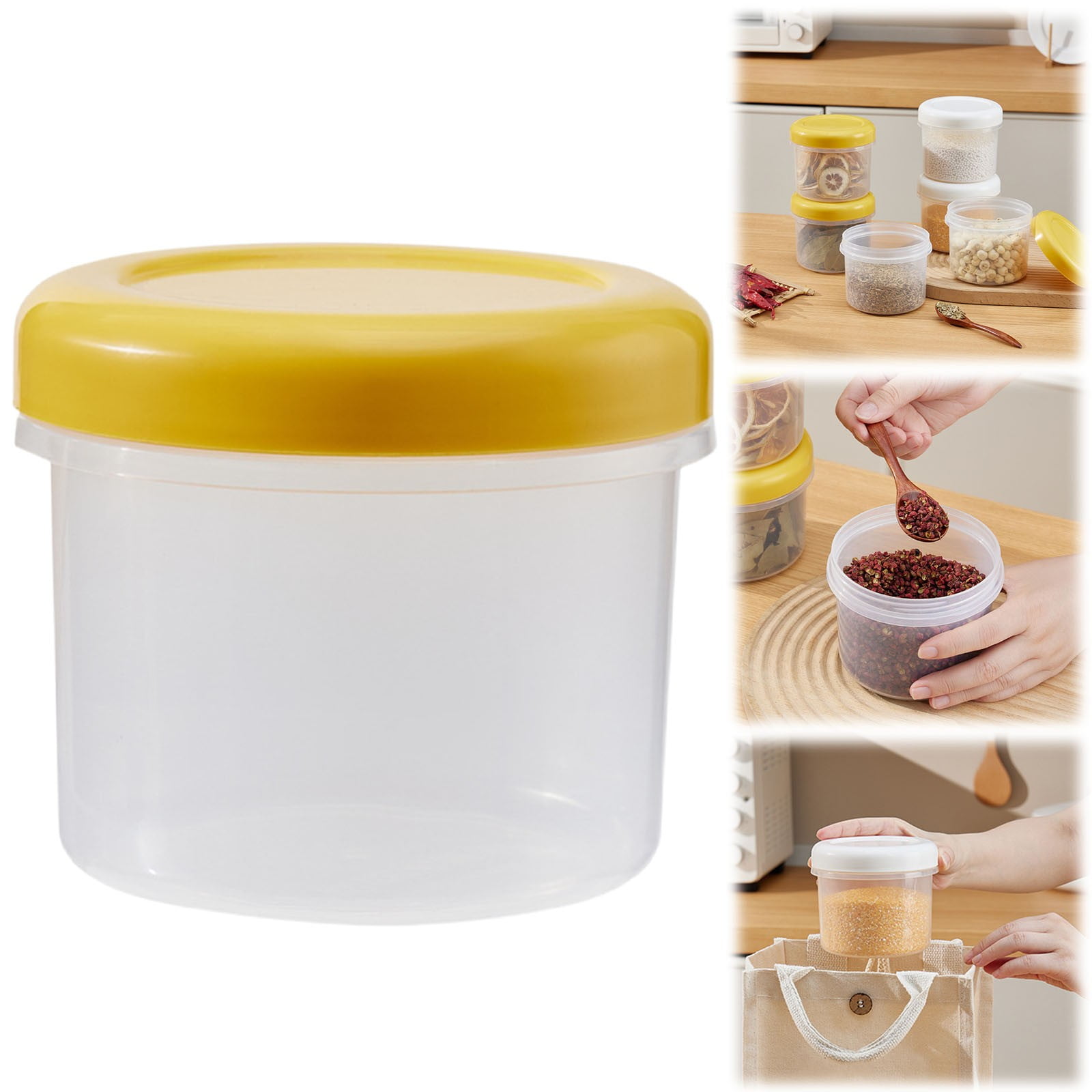 FURNIX 8 Ounce Reuseable Small Plastic Freezer Storage Container Jars ...