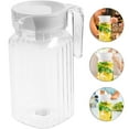 thumbnail image 1 of FURNIX Acrylic Pitcher,Small Plastic Pitcher Juices Pitcher,Transparent Water Jugs Broken Beverage Jugs,Storing Milk Juices Tea Lemonade,with Lid and Handle,Cold Drink Juice Striped Bar, 1 of 7