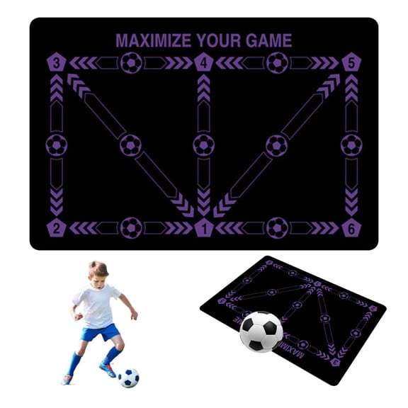 FURNIX Agility Football Footstep Mat 40x60cm,Non-Slip Soccer Equipment,Elastic Ropes Kids Adults,Portable Adjustable Belts,Backward Stepping Dribbling Skills