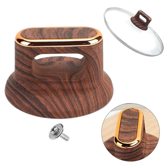 FURNIX Bakelite Pot Lid Top Replacement Knob Single Wood Grain Knob Cover Cookware Cover Handle,Handgrip Knobs For Pan Lid Kitchen Accessories For Cookware Bakeware Casserole Kettle Brown