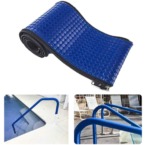 FURNIX Blue 7.1X71In Pool Handrail Cover,Swimming Grip Sleeve,Handrail Zipper,Pool Safety Accessory,Heat Resistant Cover,Above Ground Handrail Cover,Fade Resistant Cover,Hand Grip,Grip Sleeve