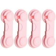 thumbnail image 1 of FURNIX Cabinet Safety Lock,Drawer Proof Latch,Cupboard Adhesive Lock,Pantry Door Fridge Oven Safety Latch,Dishwasher Proof Lock,Closet Adhesive Latch,Kitchen Cabinet Lock 4Pc Pink, 1 of 1