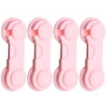 thumbnail image 1 of FURNIX Cabinet Safety Lock,Drawer Proof Latch,Cupboard Adhesive Lock,Pantry Door Fridge Oven Safety Latch,Dishwasher Proof Lock,Closet Adhesive Latch,Kitchen Cabinet Lock 4Pc Pink, 1 of 1