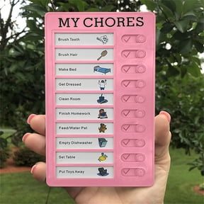 FURNIX Chore Chart for Kids: Dry Erase My Chores Slider Chart, Magnetic Visual Schedule for Fridge, Kids Daily Checklist - ADHD Tools: to Do List and Routine Chart for Multiple Kids