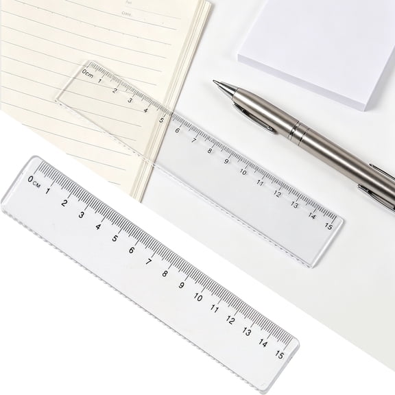 FURNIX Clear Plastic Ruler,Straight Edge Ruler,Clear 6.14" Ruler,Centimeters Measuring Stationery,Flexible Straight Ruler,Clear Ruler For Craft Office,Colored Transparent Ruler,Yard Stick