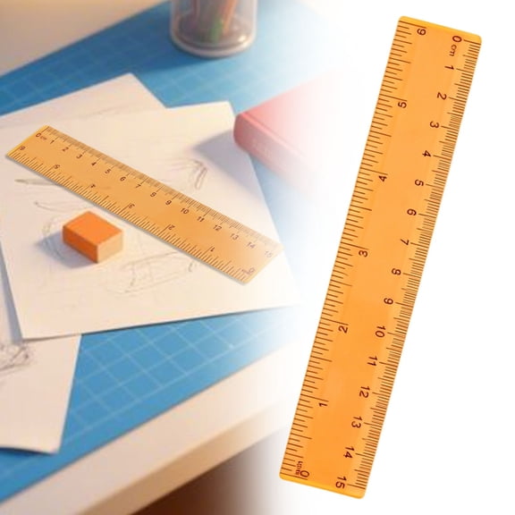 FURNIX Clear Plastic Straight Edge Ruler With Centimeters Millimeters And Inches, Transparent Acrylic Drafting Sewing Quilting Fabric Measuring Tool