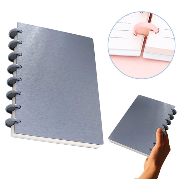 FURNIX Composition Notebooks,A5 Gray Discbound Notebook (80 Sheets),College Ruled Hardcover Notebook,Lined Spiral Journal Notebook,Journal For Office Teacher Supplies,Notebook For Work Note Taking