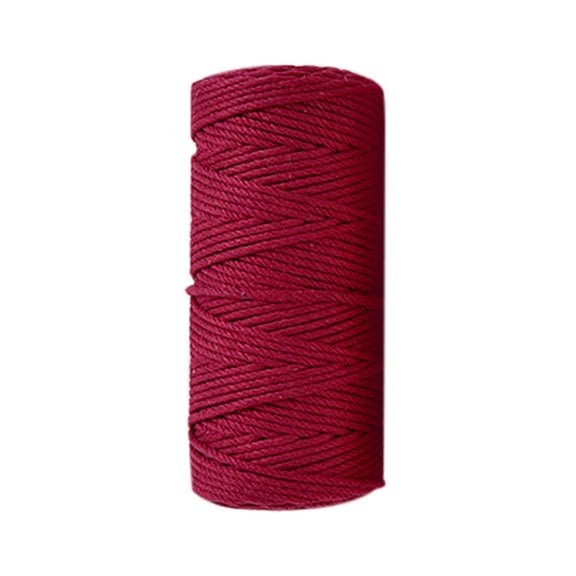 FURNIX Cotton Cord,2Mm/100M Red Soft & Strong Cotton Craft Thread – Ideal For Binding,Wrapping & Decorating,Twisted Polypropylene Mason Line,Durable Construction Twine,Gardening Landscaping Twine
