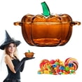 thumbnail image 1 of FURNIX Crystal Pumpkin Glass Jar,Covered Candy Jar,Lid-Included Candy Dish,Decorative Food Storage,Fall Party Centerpiece,Wedding Buffet Home Decor Storage Canister,Festive Tabletop Accent B 12.5Cm, 1 of 5