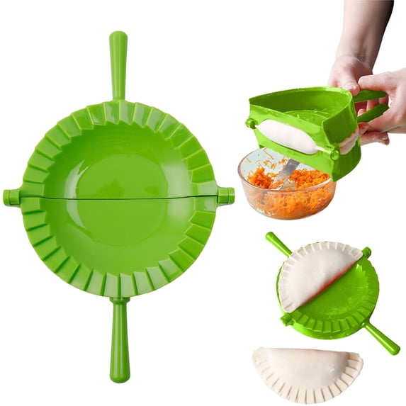 FURNIX Dumpling Maker Press,Bpa-Free Multi-Food Mold,Deep Concave Filling Tool,Dishwasher-Safe Kitchen Gadget,Integrated Cutting Sealing Press,Versatile Empanada Pie Dumpling Mold Green