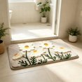 thumbnail image 1 of FURNIX Floral Bathroom Rugs,White 23X16In Plush Non Slip Door Mat,Soft Fluffy Absorbent Polyester Mat,Machine Washable Quick Dry Rug,Home Anti Slip Decorative Rug,Aesthetic Funny Decor Rug, 1 of 4