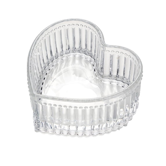 FURNIX Glass Bowl Set Heart Shaped,Clear Romantic Heart Glass Bowls – Adds Sweetness To Any Occasion,Crystal Glass Heart Bowl,Elegant Centerpiece,Wedding Bridal Shower Decor,Functional Glassware