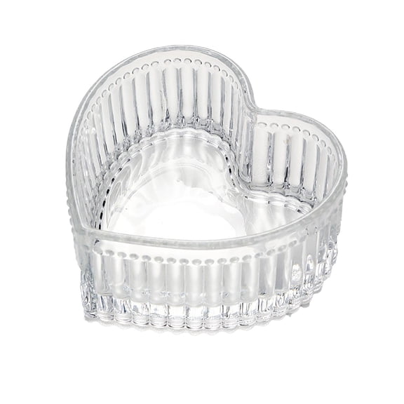 FURNIX Glass Bowl Set Heart Shaped,Clear Romantic Heart Glass Bowls – Adds Sweetness To Any Occasion,Crystal Glass Heart Bowl,Elegant Centerpiece,Wedding Bridal Shower Decor,Functional Glassware