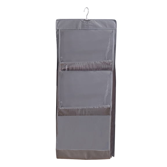 FURNIX Hanging Bag Organizer 6 Compartments,Non-Woven PVC Purses Handbags,Space Saving Purse Holder,Transparent Window Dust-Proof,Bedroom Entryway Dorm Apartment