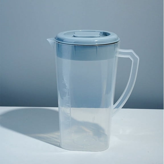 FURNIX Heavy-Duty 1 Gallon Plastic Pitcher with Lid,Clear,Shatterproof Plastic Pitcher,BPA Free,Eco-Friendly Mix Drinks Water Jug for Hot/Cold Lemonade Juice Beverage Jar Ice Tea Kettle Blue
